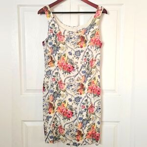 Isabel Ardee Watercolor Floral‎ Tank Sheath Dress 8 Lightweight Vintage 90s Y2K